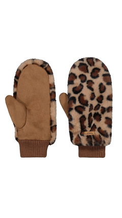 BARTS Fur Mitts print brown