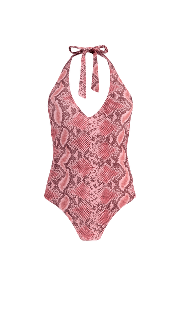 Pink snake print swimsuit 2025