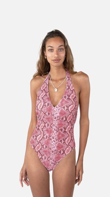 Pink snake print swimsuit new arrivals