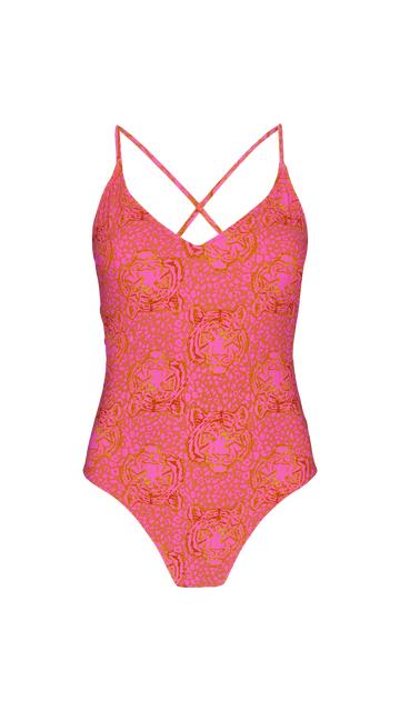 Pink lace swimsuit cheap